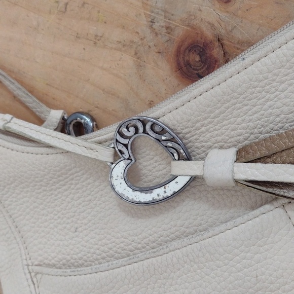 Brighton Barbados Pebbled Leather Zip Top Braided Strap Hobo Bag - Picture 15 of 16